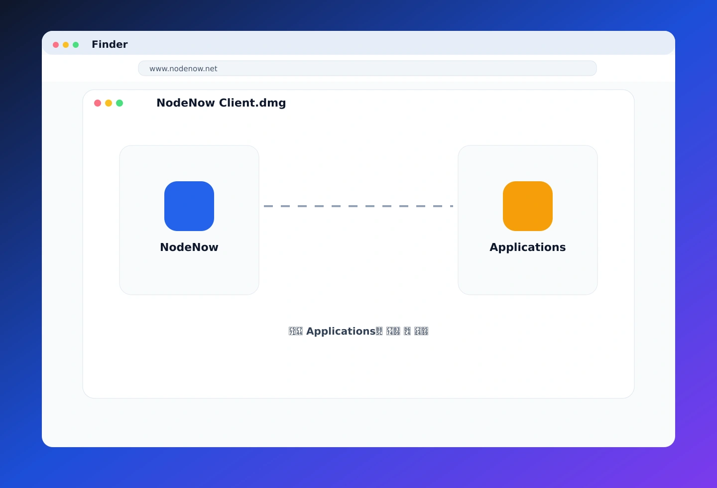 macOS에서 NodeNow 지원 앱 설치
